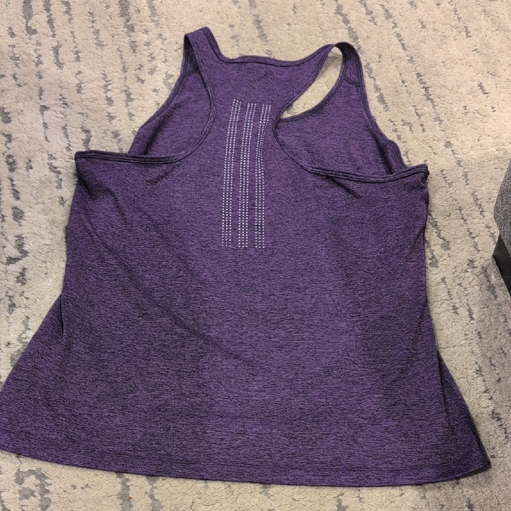 Adidas Heathered Purple Razorback Tank Top